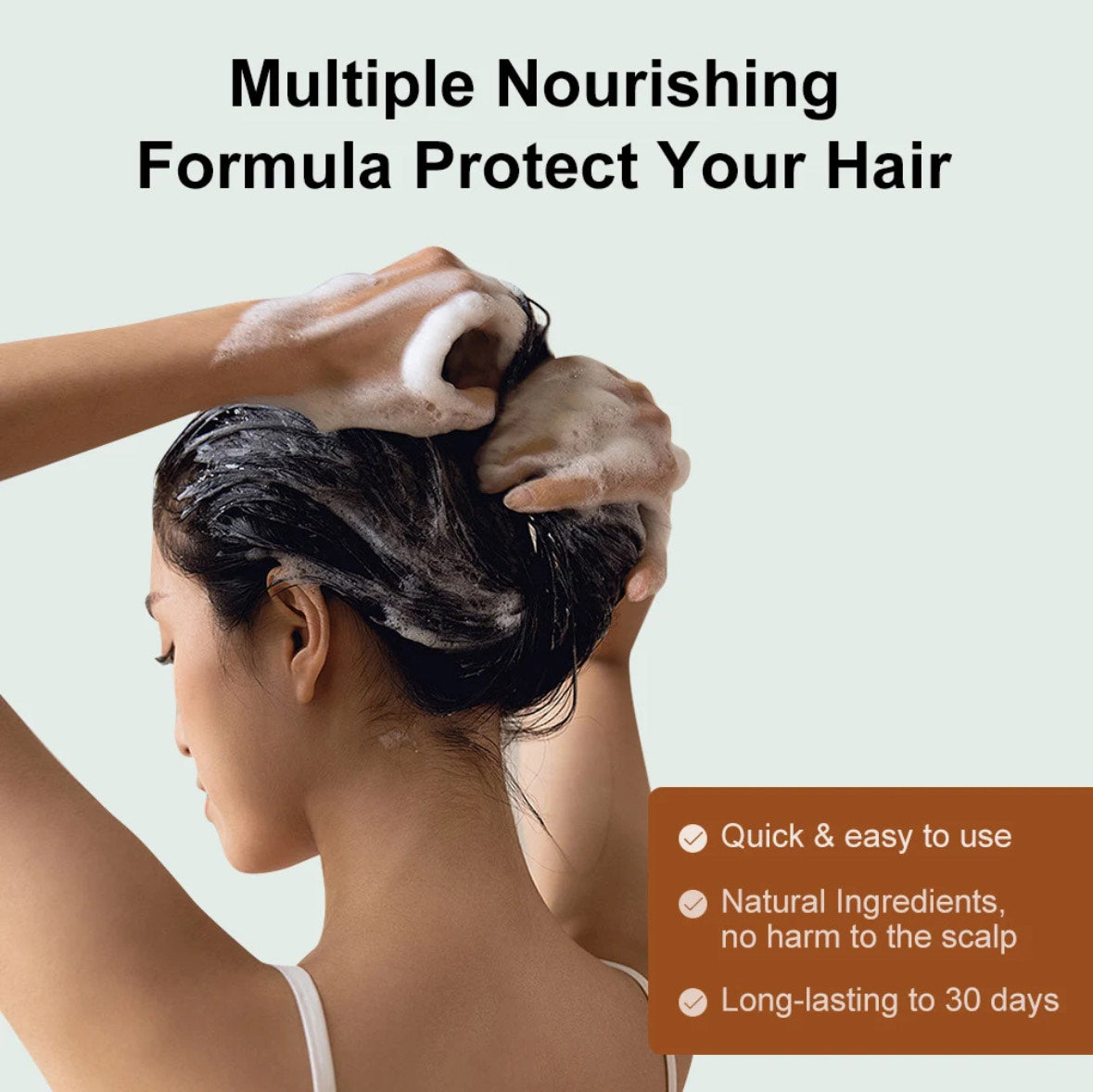 Head & Healthy Black Hair Dye Shampoo 5 in 1 Instant Hair Dye Herbal Ingredients 500ml 16.9 fl oz for Gray Hair Unisex Formula